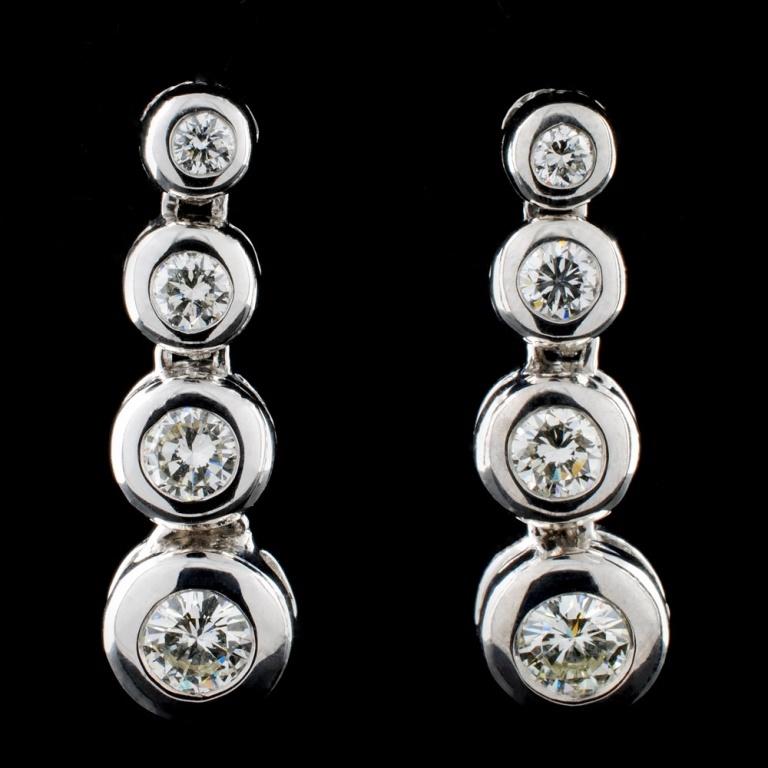 14K White Gold 1.00ct Diamond Earrings