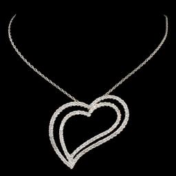 14K White Gold 1.52ct Diamond Pendant