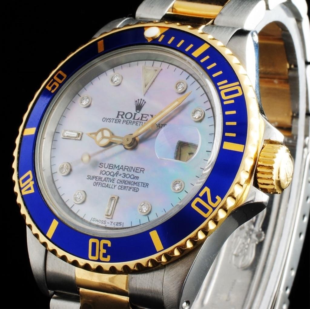 Rolex YG/SS 40MM Submariner Diamond MOP Wristwatch