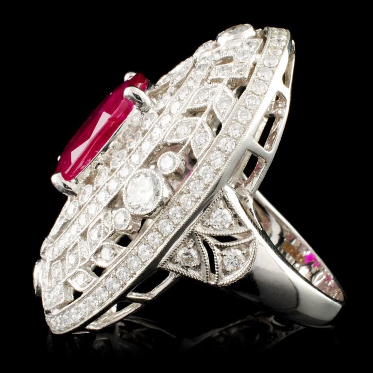 18K Gold 4.07ct Ruby & 2.51ctw Diamond Ring