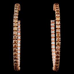 14K Rose Gold 2.05ctw Fancy Color Diamond Earrings