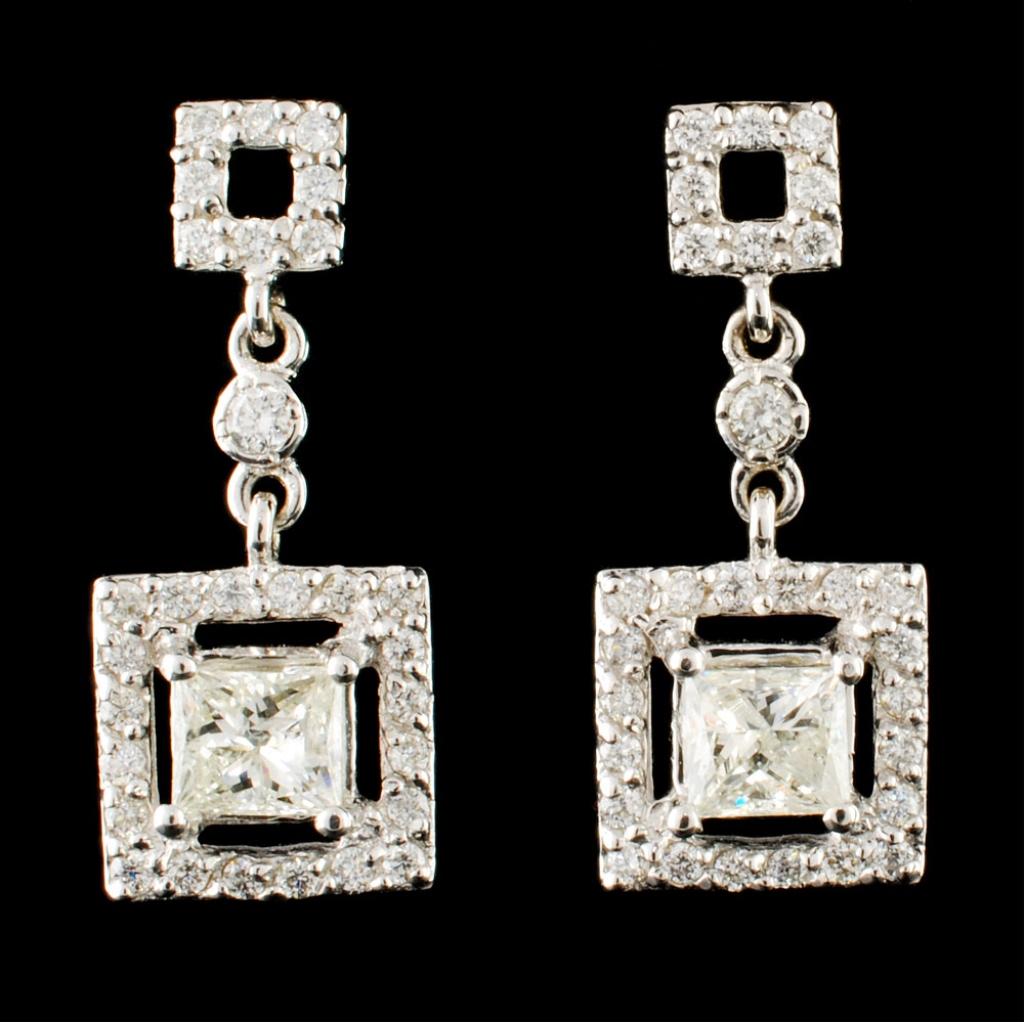 14K Gold 1.26ctw Diamond Earrings