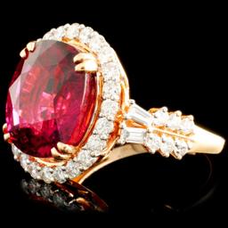 18K Rose Gold 9.73ct Tourmaline & 1.39ctw Diamond