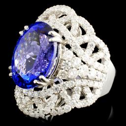 18K Gold 9.27ct Tanzanite & 2.87 Diamond Ring