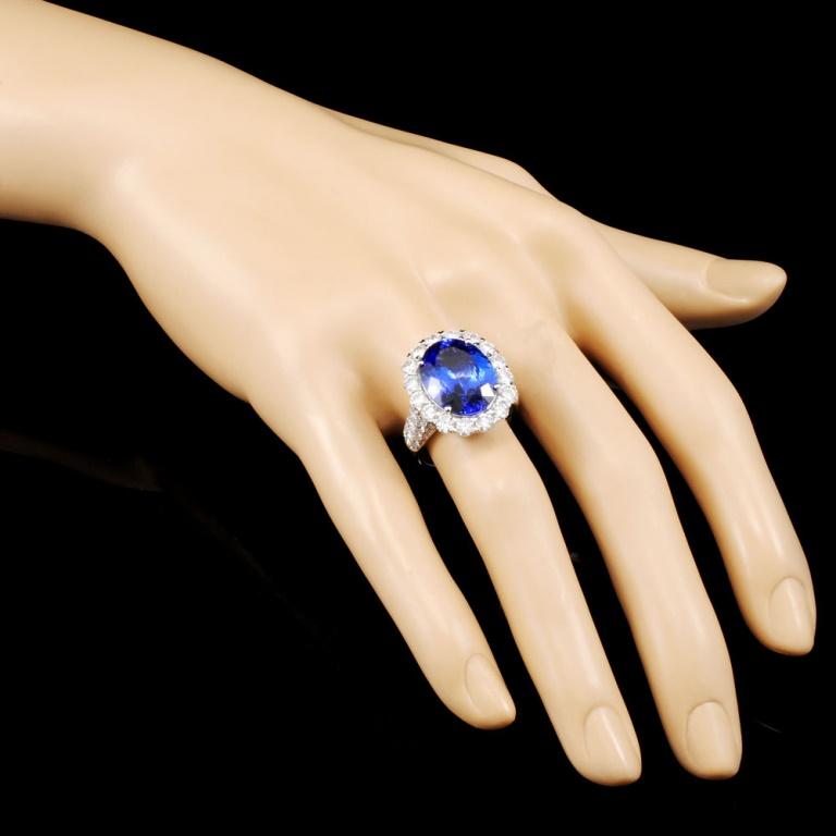 18K Gold 8.16ct Tanzanite & 2.63ctw Diamond Ring