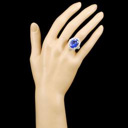 18K Gold 8.16ct Tanzanite & 2.63ctw Diamond Ring