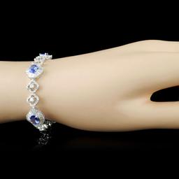 18K Gold 3.55ct Tanzanite & 4.81ctw Diamond Bracel