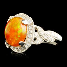 18K Gold 2.41ct Opal & 0.46ctw Diamond Ring