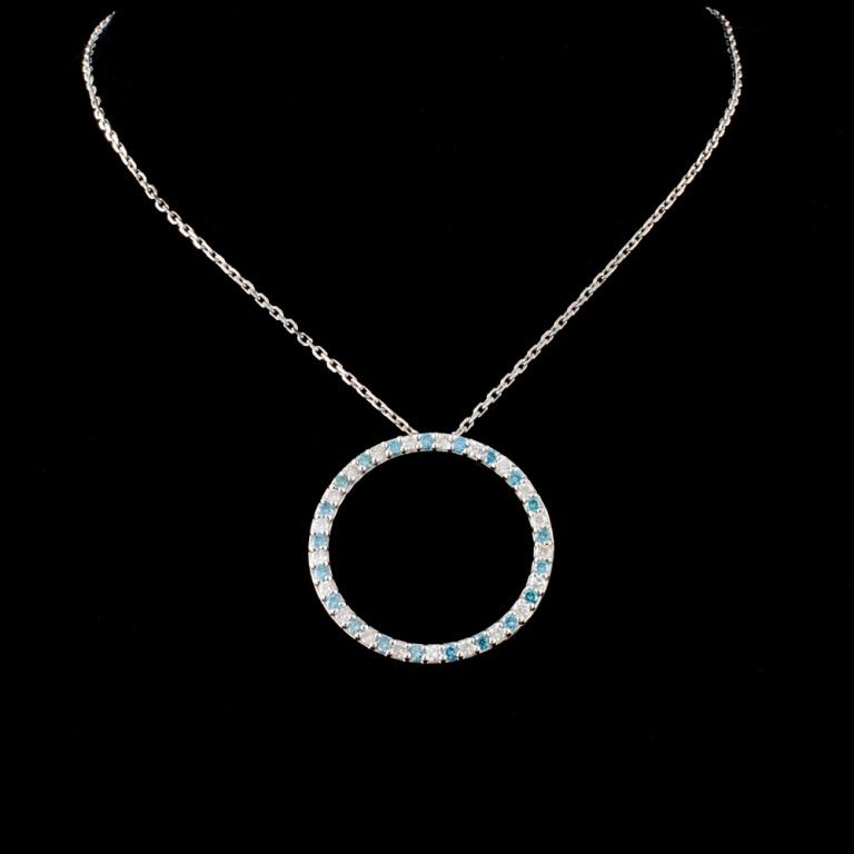 18K White Gold 0.62ctw Diamond Pendant