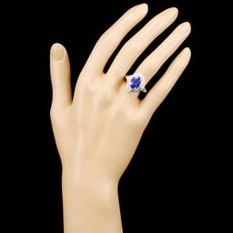 18K Gold 3.62ct Tanzanite & 0.58ctw Diamond Ring