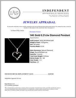 14K Gold 0.21ctw Diamond Pendant