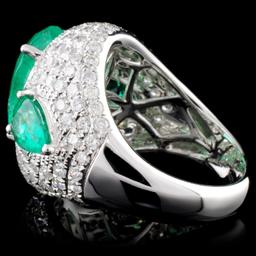 18K Gold 5.07ct Emerald & 2.52ct Diamond Ring