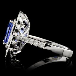 18K White Gold 4.14ct Tanzanite & 1.41ct Diamond R