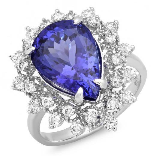 14K Gold 4.00ct Tanzanite & 0.75ct Diamond Ring