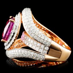 18K Gold 3.47ct Sapphire & 2.11ctw Diamond Ring