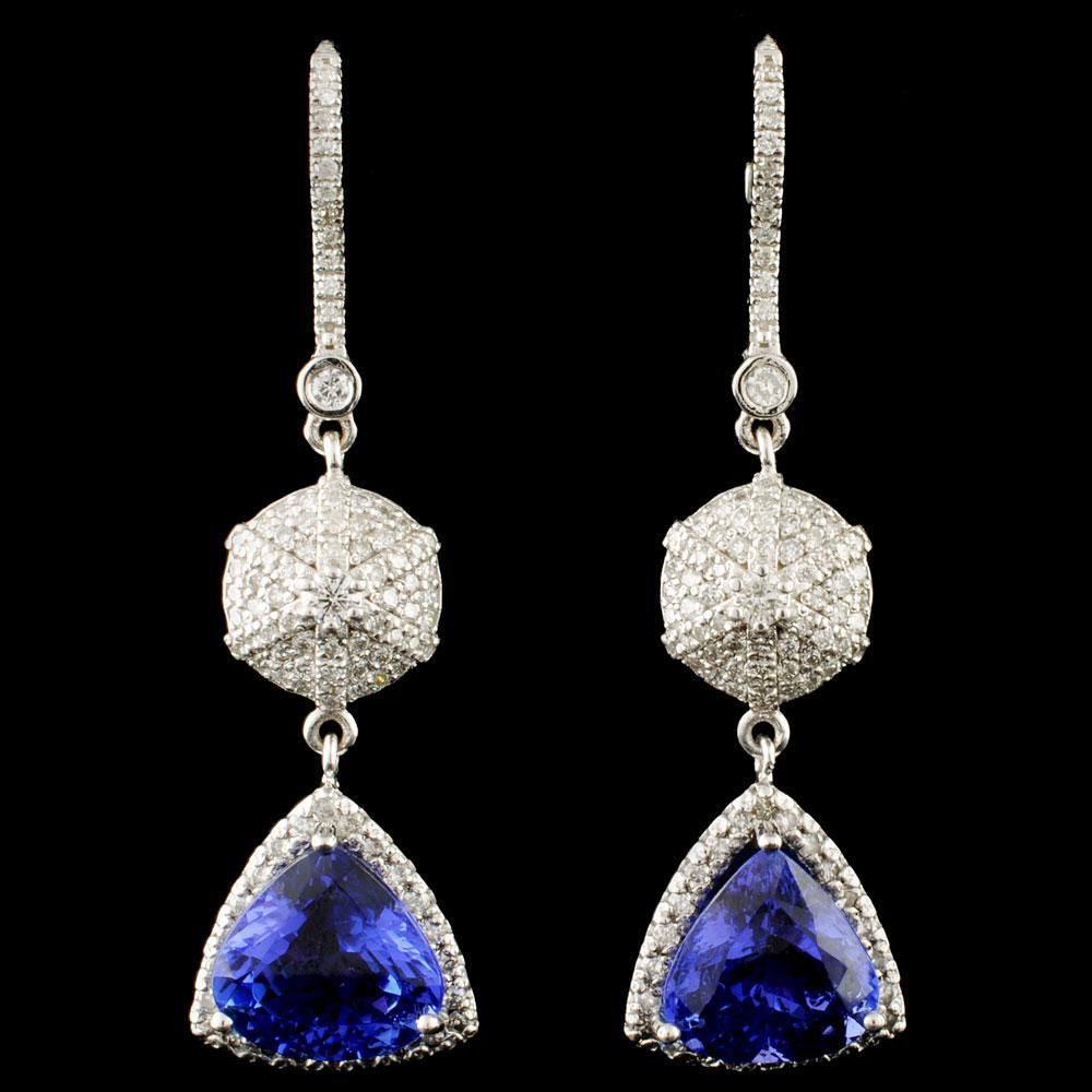 14K Gold 7.42ctw Tanzanite & 1.05ctw Diamond Earri