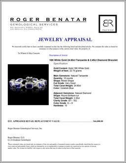 18K White Gold 24.60ct Tanzanite & 2.45ct Diamond