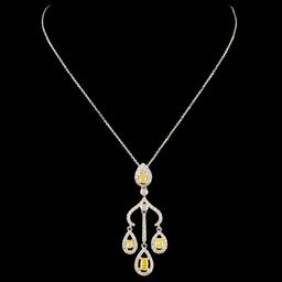 18K Gold 0.90ctw Fancy Diamond Pendant