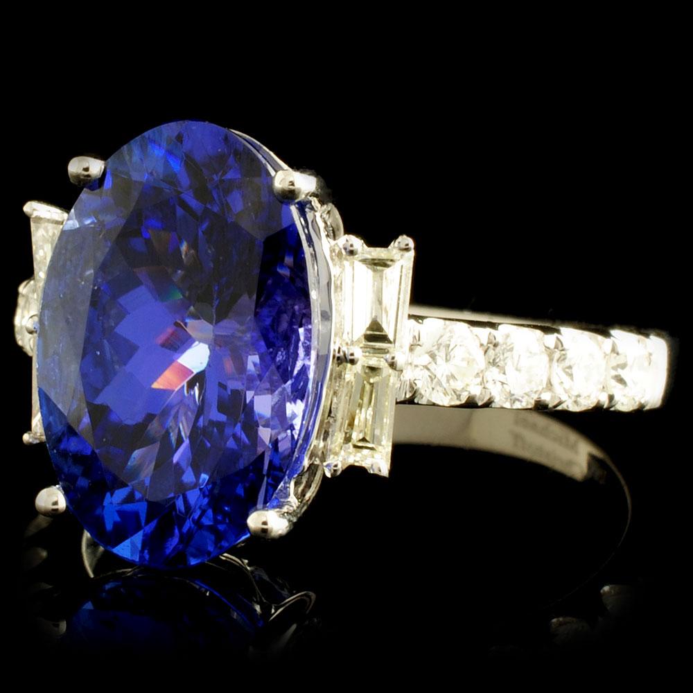 18K Gold 4.28ct Tanzanite & 0.67ctw Diamond Ring