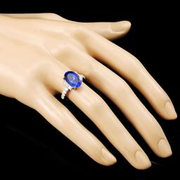 18K Gold 4.28ct Tanzanite & 0.67ctw Diamond Ring