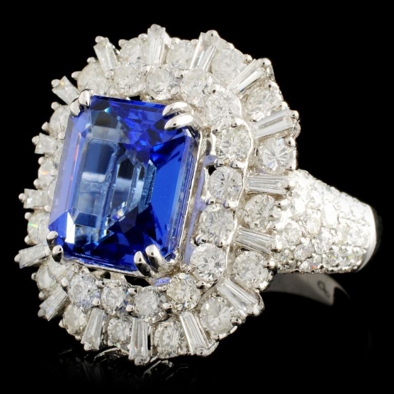 18K Gold 4.73ct Tanzanite & 2.57ctw Diamond Ring