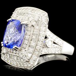 18K Gold 3.44ct Tanzanite & 1.58ctw Diamond Ring