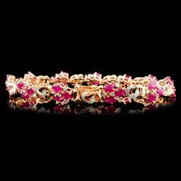 14K Gold 6.53ctw Ruby & 1.45ctw Diamond Bracelet