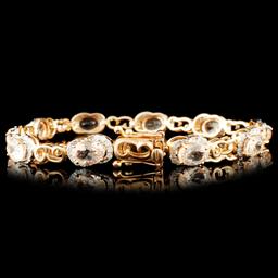 14K Gold 6.95ct Morganite & 0.75ctw Diamond Bracel