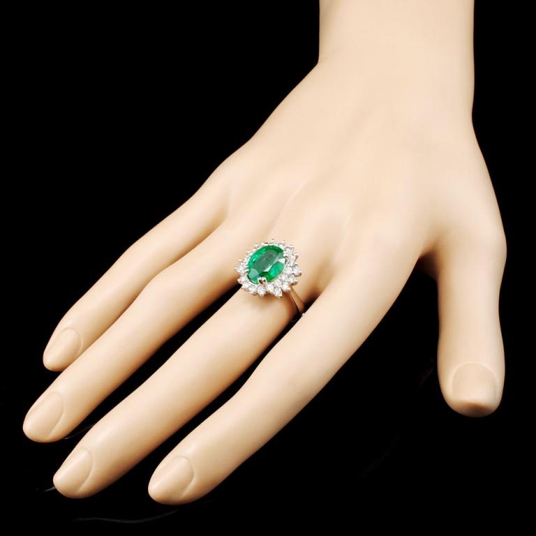 14K Gold 3.88ct Emerald & 1.00ctw Diamond Ring