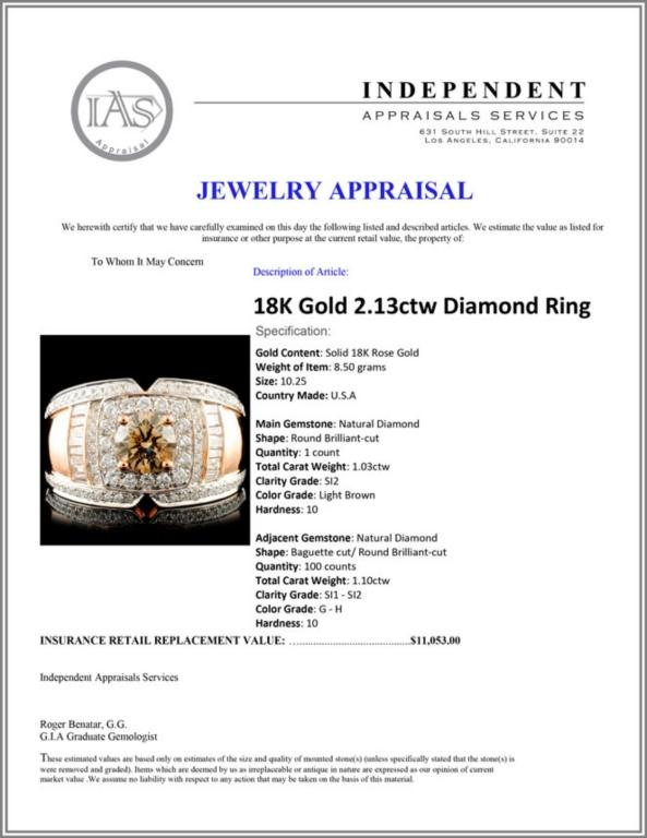 18K Gold 2.13ctw Diamond Ring