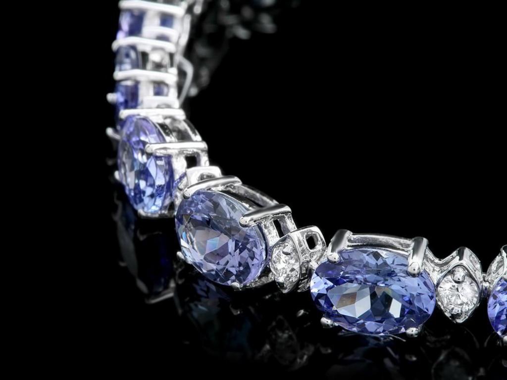 14k Gold 14.00ct Tanzanite & 1.00ct Diamond Brace