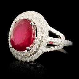 14K Gold 5.57ct Ruby & 1.49ctw Diamond Ring