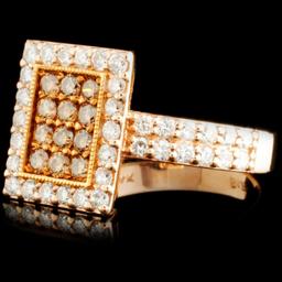 14K Gold 0.98ctw Fancy Color Diamond Ring