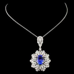 18K Gold 2.31ct Tanzanite & 1.87ctw Diamond Pendan