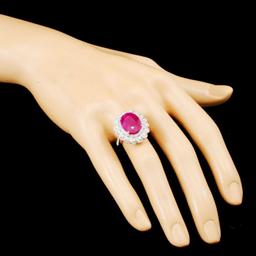 18K Gold 8.52ct Ruby & 1.13ctw Diamond Ring