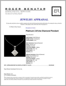 Platinum 2.61ctw Diamond Pendant