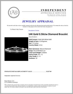 14K Gold 0.50ctw Diamond Bracelet