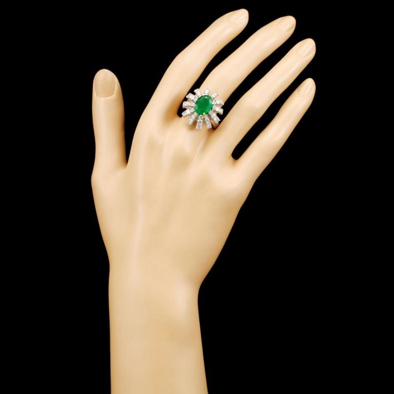 14K Gold 3.18ct Emerald & 1.76ctw Diamond Ring