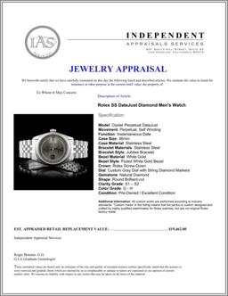 Rolex SS DateJust Diamond 36MM Watch