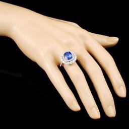 18K Gold 3.53ct Tanzanite 1.74ctw Diamond Ring