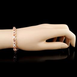 14K Gold 7.80ct Morganite & 1.51ctw Diamond Bracel