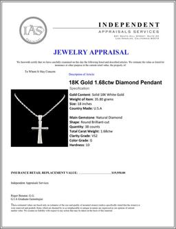 18K Gold 1.68ctw Diamond Pendant