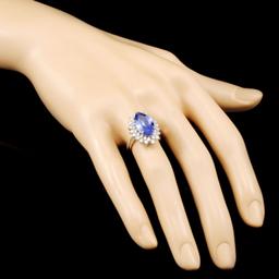 14K Gold 3.34ct Tanzanite & 0.80ctw Diamond Ring