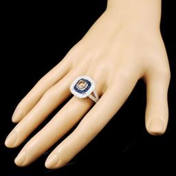 14K Gold  1.24ct Sapphire & 1.80ctw Diamond Ring