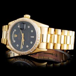 Rolex 18K YG Date-Date 1.00ct Diamond Watch