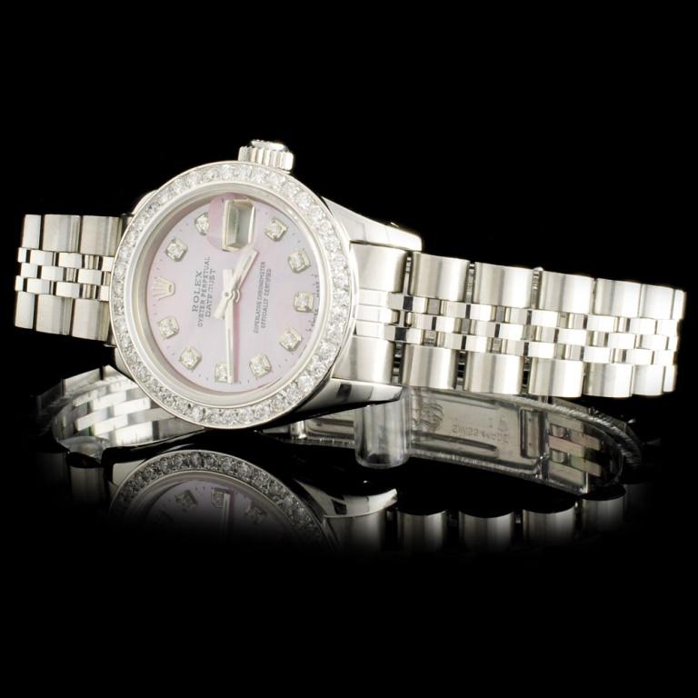 Rolex SS DateJust Diamond Ladies Wristwatch