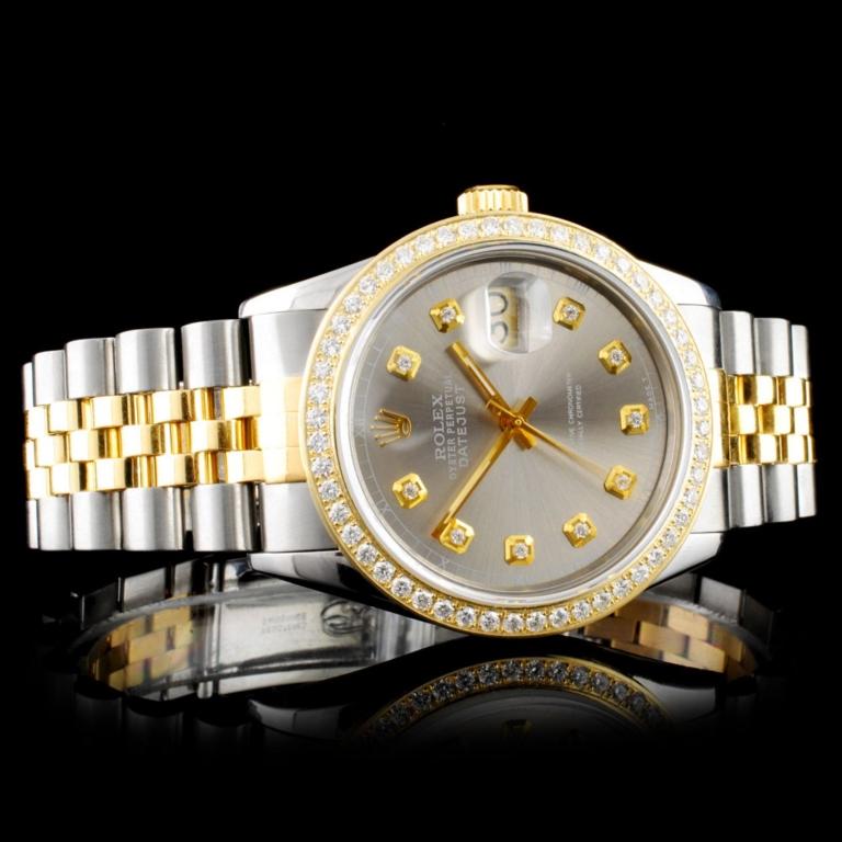 Rolex YG/SS DateJust Diamond 36MM Watch