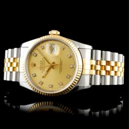 Rolex DateJust YG/SS Diamond 36MM Wristwatch