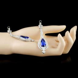 14K Gold 14.74ct Tanzanite & 3.19ctw Diamond Earri