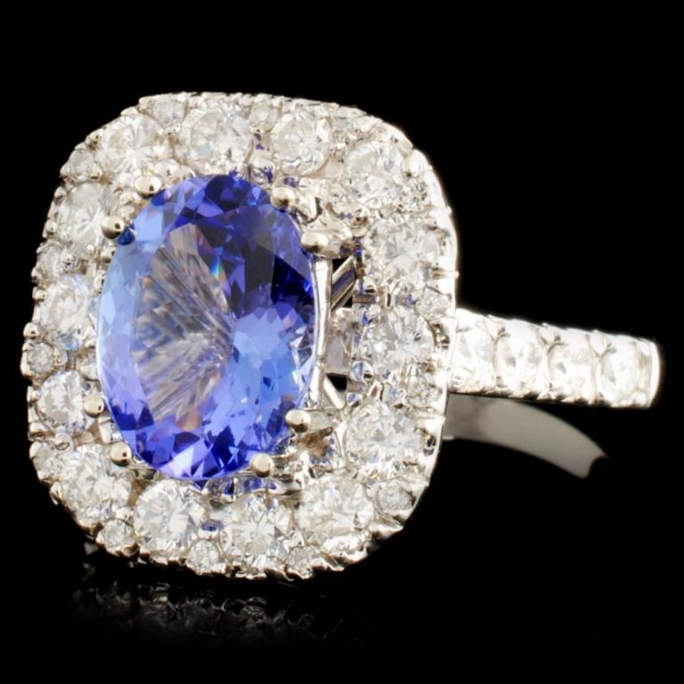 14K Gold 2.16ct Tanzanite & 1.71ctw Diamond Ring